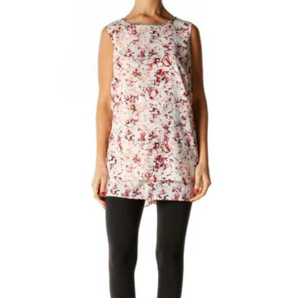 DKNYC Tops - White Floral Print Blouse